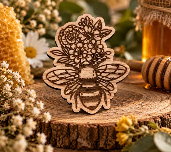 Abeja con flores